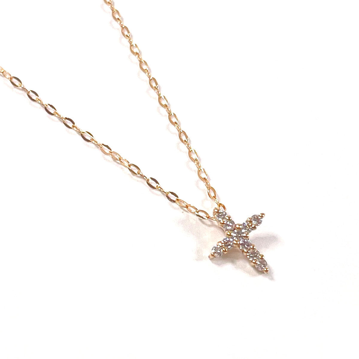 no brand Necklace Cross motif K18 Pink Gold Pink gold Women Second