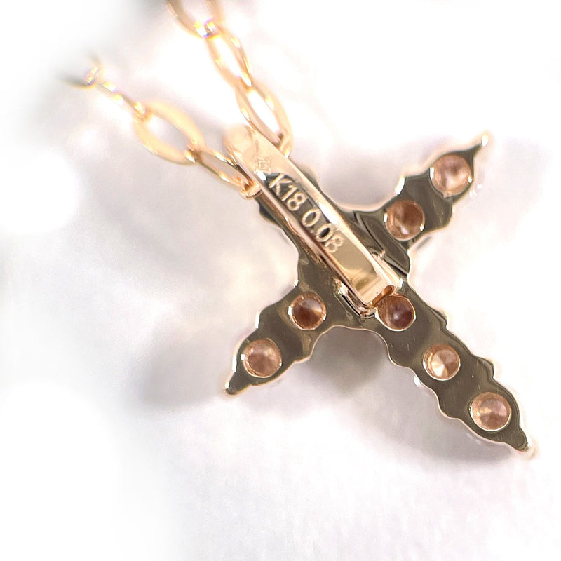 no brand Necklace Cross motif K18 Pink Gold Pink gold Women Second hand