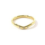 TIFFANY&Co. Ring Curved banding Elsa Peretti K18 yellow gold/diamond #US 4 3/4 gold Women Second hand