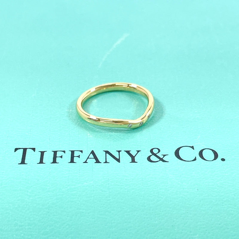 TIFFANY&Co. Ring Curved banding Elsa Peretti K18 yellow gold/diamond #US 4 3/4 gold Women Second hand