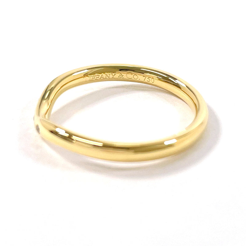TIFFANY&Co. Ring Curved banding Elsa Peretti K18 yellow gold/diamond #US 4 3/4 gold Women Second hand