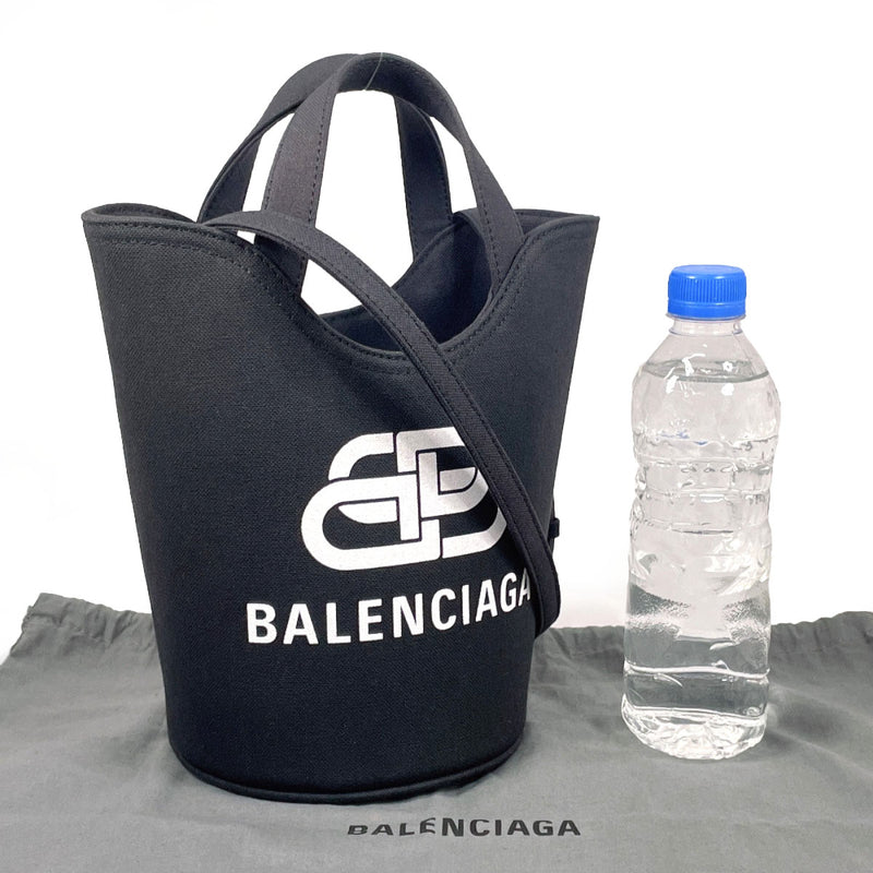 BALENCIAGA Handbag 619979・1090・S・002123 Wave XS 2WAY canvas Black Women Used