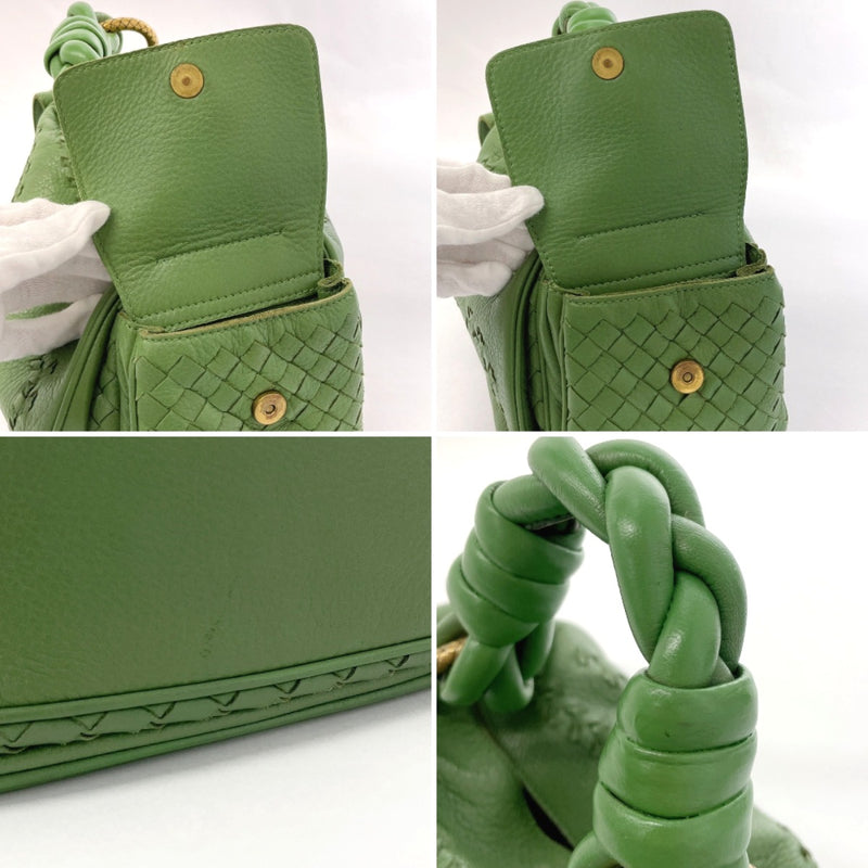 BOTTEGAVENETA Handbag Intrecciato leather green Women Used