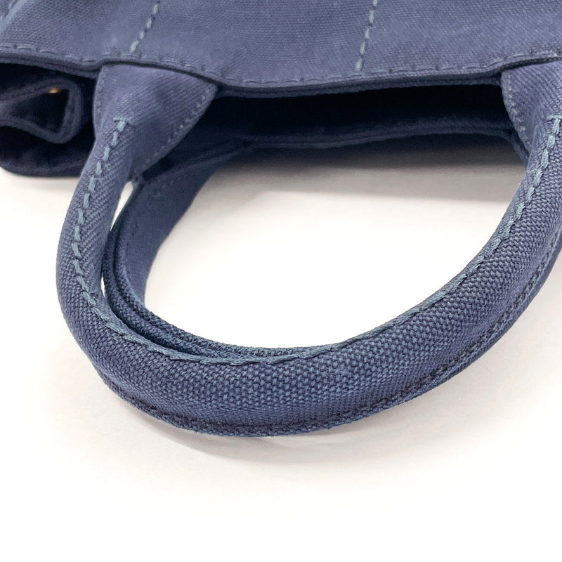 PRADA Tote Bag 1BG439 Canapa mini 2WAY canvas Navy Women Used