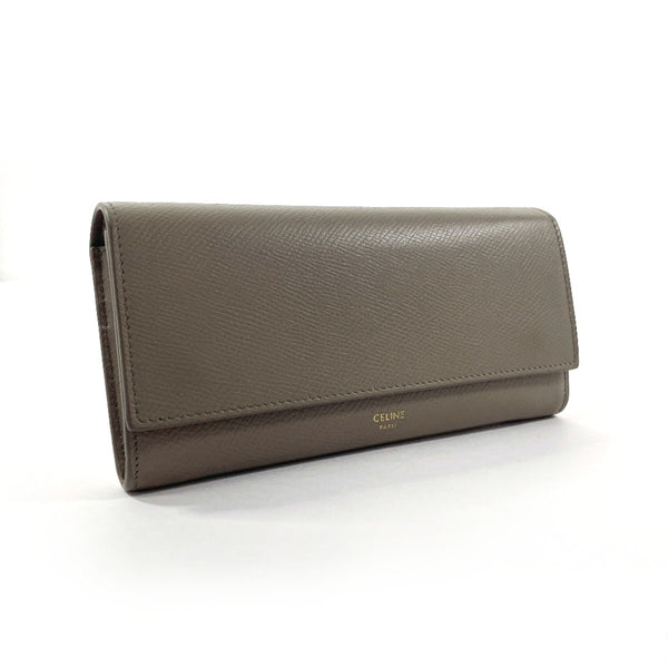 CELINE purse Flap wallet leather gray Women Second hand