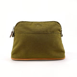 HERMES Pouch Bolide pouch mini cotton khaki unisex Second hand