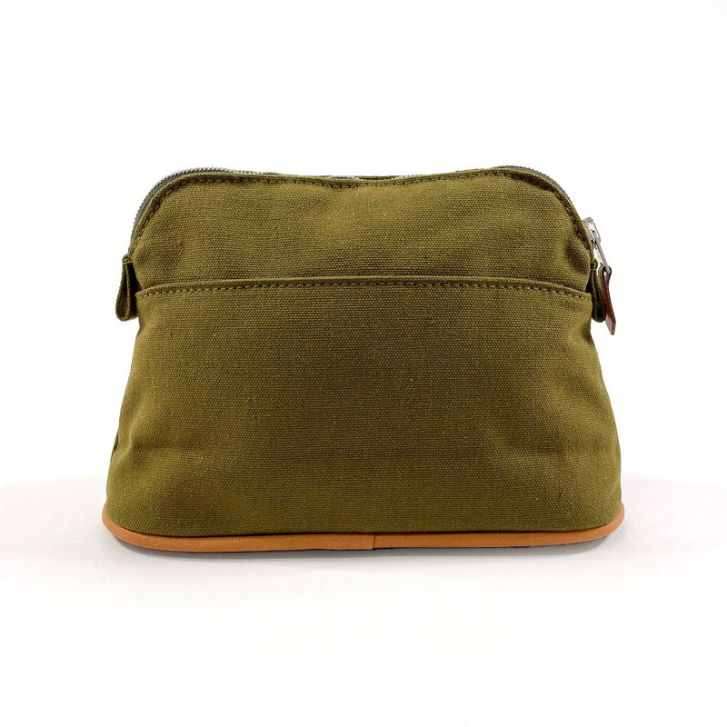 HERMES Pouch Bolide pouch mini cotton khaki unisex Second hand