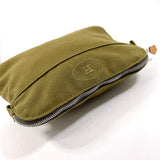 HERMES Pouch Bolide pouch mini cotton khaki unisex Second hand