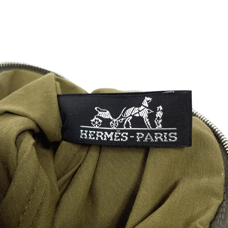 HERMES Pouch Bolide pouch mini cotton khaki unisex Second hand