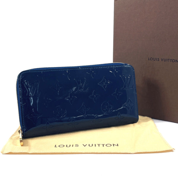 LOUIS VUITTON purse M90047 Zippy wallet Monogram Vernis blue blue unisex Second hand