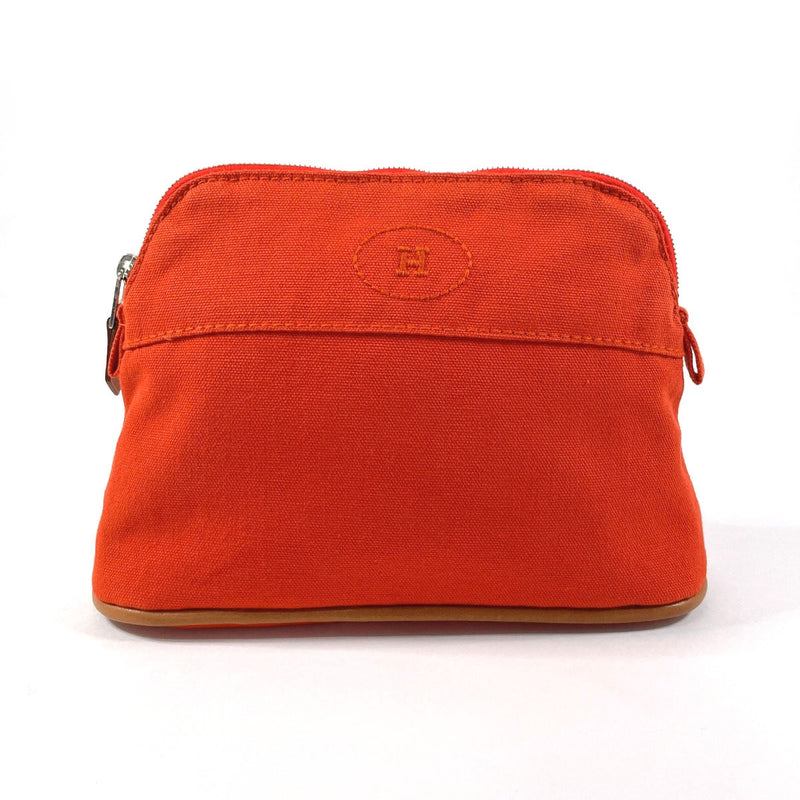 HERMES Pouch Bolide pouch mini cotton Orange unisex Second hand