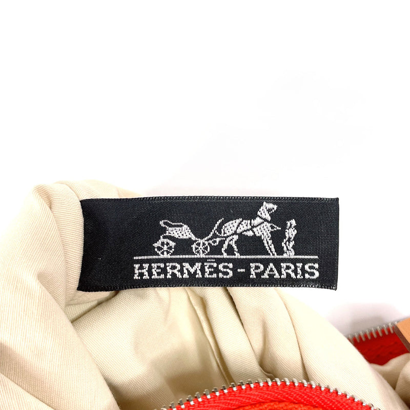 HERMES Pouch Bolide pouch mini cotton Orange unisex Second hand