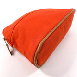 HERMES Pouch Bolide pouch mini cotton Orange unisex Second hand