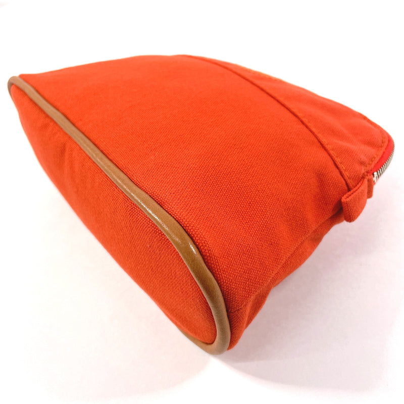 HERMES Pouch Bolide pouch mini cotton Orange unisex Second hand