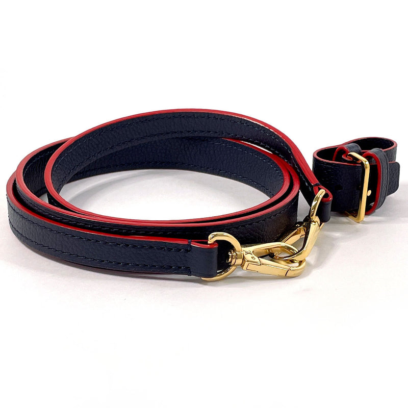 LOUIS VUITTON Shoulder strap leather Navy Navy unisex Used