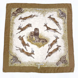 HERMES scarf Carre 90 KENYA Kenya Animal silk Brown Women Second hand