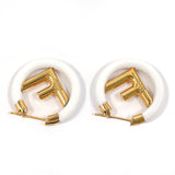 FENDI earring F is Fendi metal gold gold Women Used