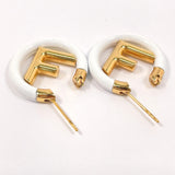 FENDI earring F is Fendi metal gold gold Women Used