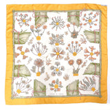 HERMES scarf Carre 90 Herbier de Gavarnie Pressed flowers in the Gavarnie valley silk yellow Women Used