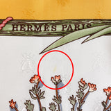 HERMES scarf Carre 90 Herbier de Gavarnie Pressed flowers in the Gavarnie valley silk yellow Women Used