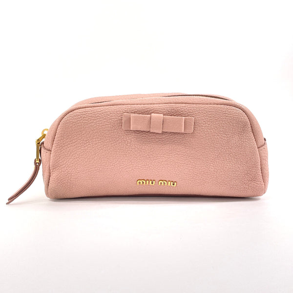 MIU MIU Pouch leather pink Women Used