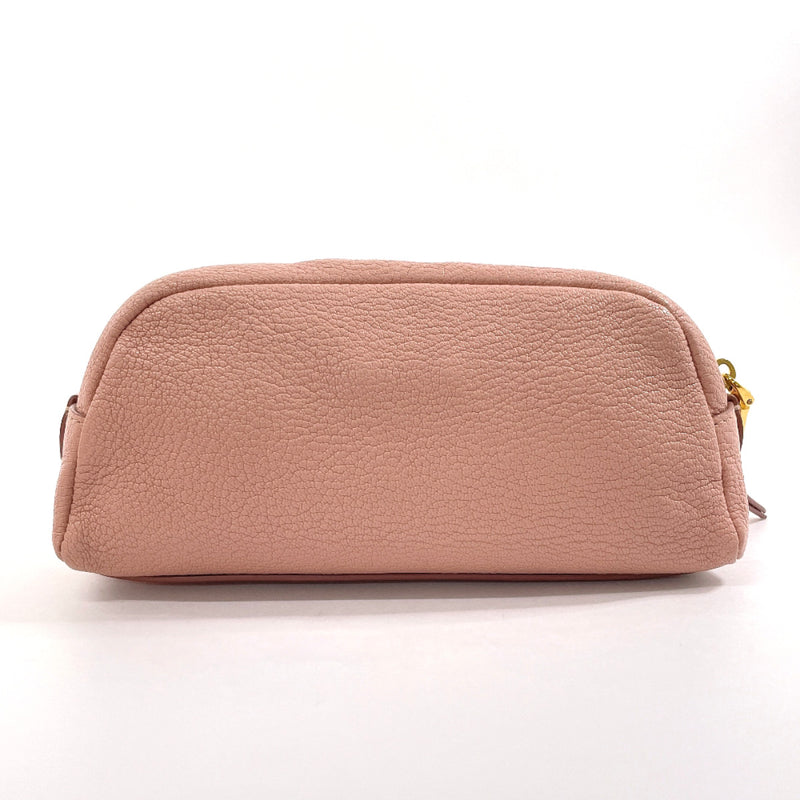 MIU MIU Pouch leather pink Women Second hand