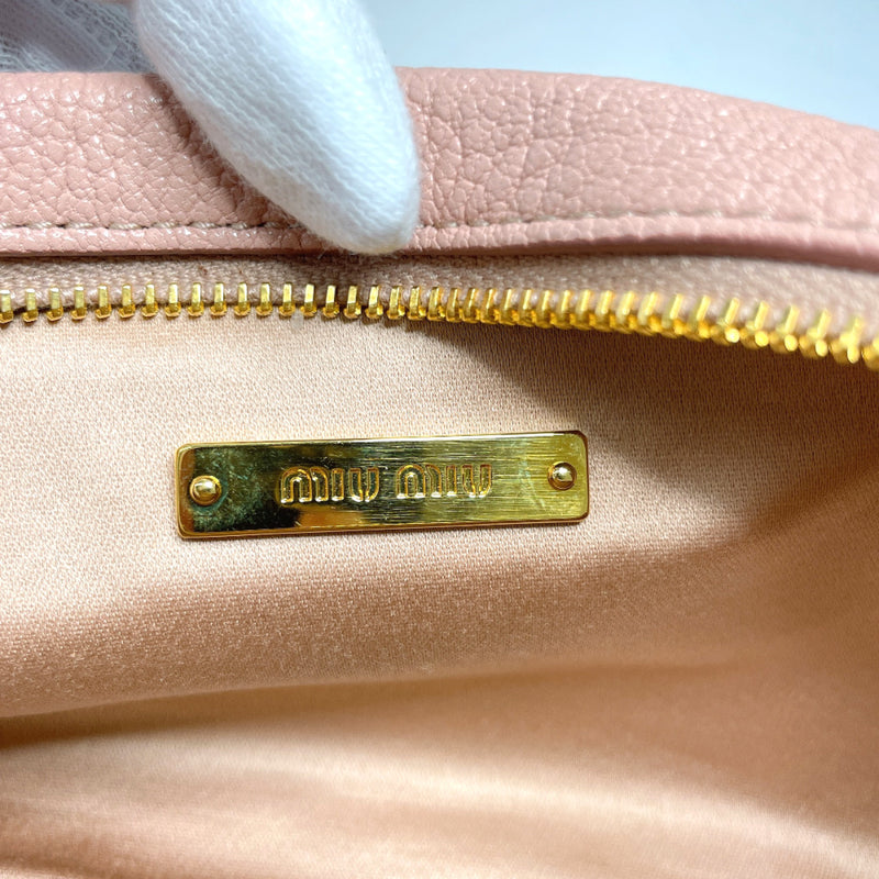 MIU MIU Pouch leather pink Women Second hand