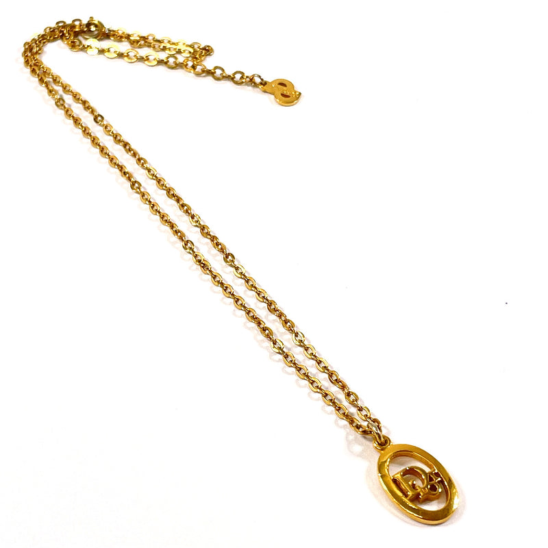 Christian Dior Necklace logo vintage Gold Plated gold Women Used