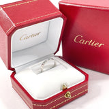 CARTIER Ring C do engraved wedding ring Pt950Platinum/diamond #US 4 Silver OJ 2465 Women Second hand