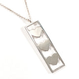 TIFFANY&Co. Necklace triple heart plate Silver925 Silver Women Second hand