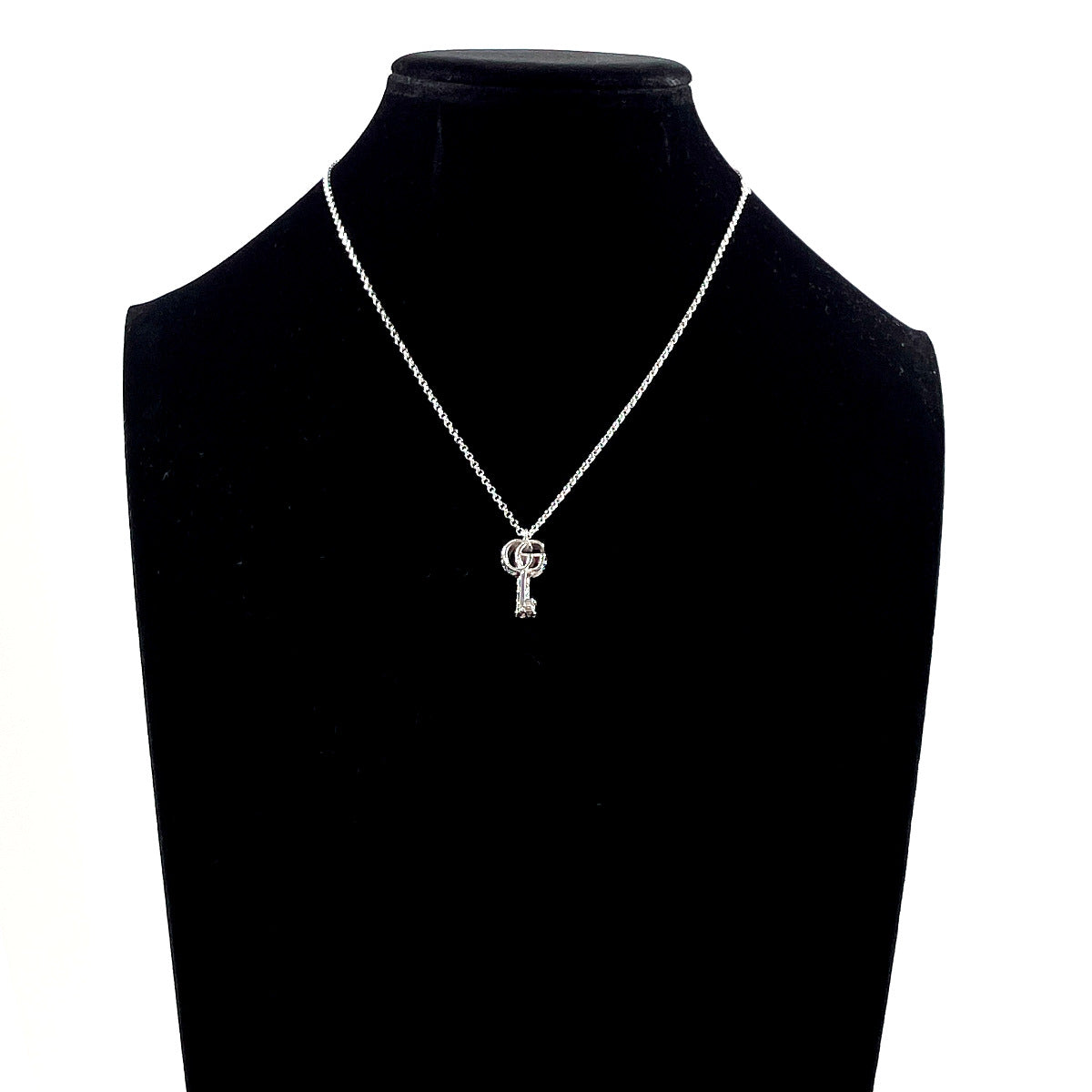 GUCCI Necklace Double G Key Pendant Silver925 Silver Women Second