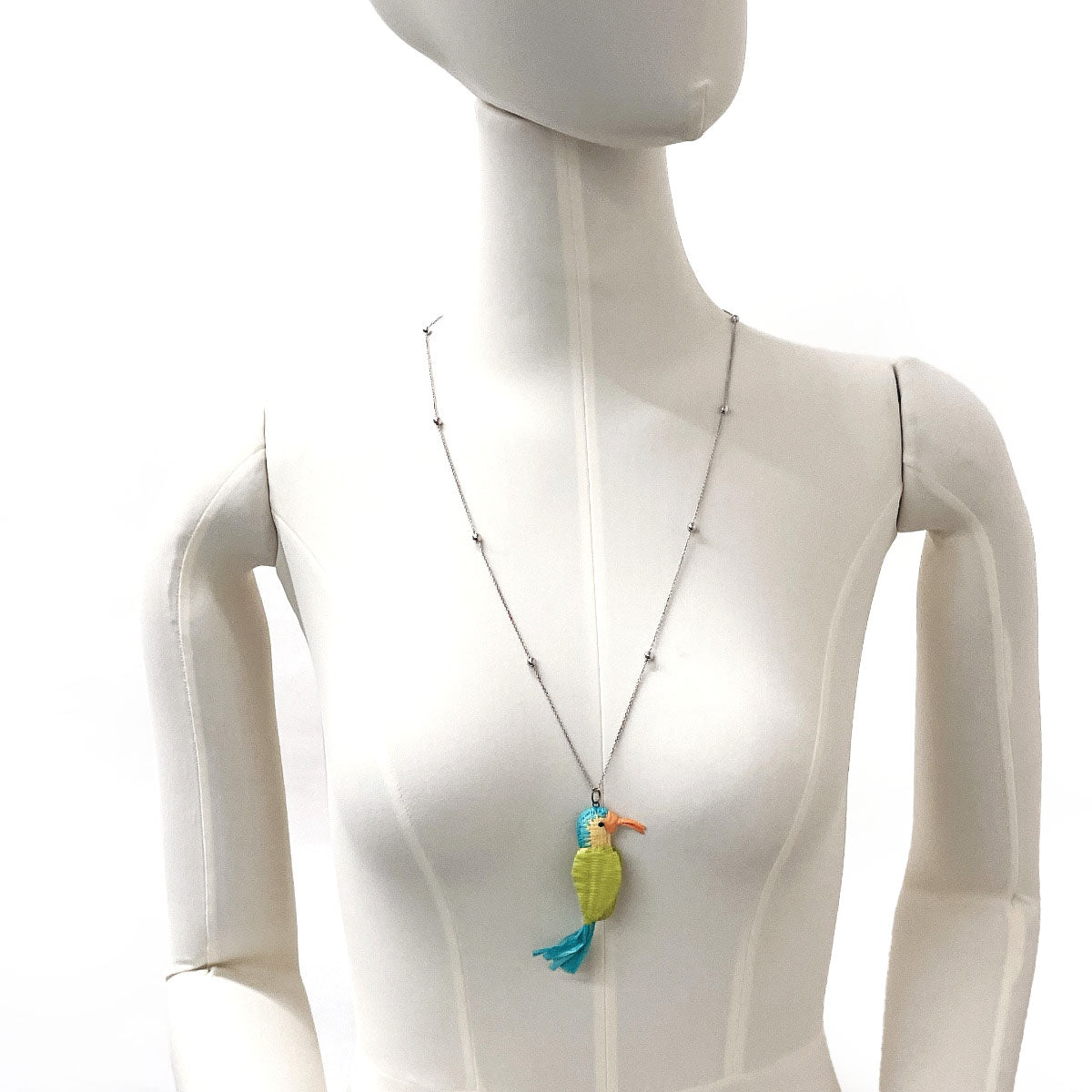 PRADA Necklace Bird motif Silver925/Raffia Silver Silver