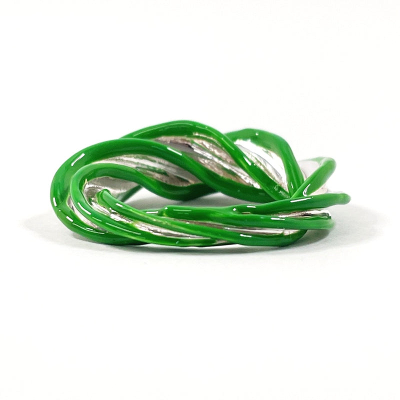 BOTTEGAVENETA Ring Twist Silver925/enamel #US 6 3/4 green green unisex Second hand