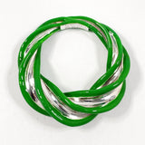 BOTTEGAVENETA Ring Twist Silver925/enamel #US 6 3/4 green green unisex Second hand