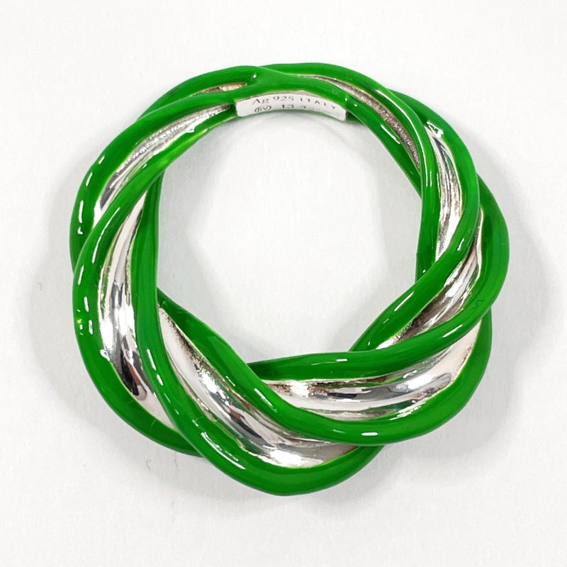 BOTTEGAVENETA Ring Twist Silver925/enamel #US 6 3/4 green green unisex Second hand