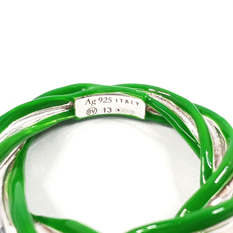 BOTTEGAVENETA Ring Twist Silver925/enamel #US 6 3/4 green green unisex Second hand