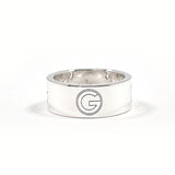 GUCCI Ring Logo Cutout Sterling Silver 925 US Size 7.25 unisex Accessory