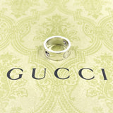 GUCCI Ring Logo Cutout Silver925 #US 7 Silver unisex Second hand