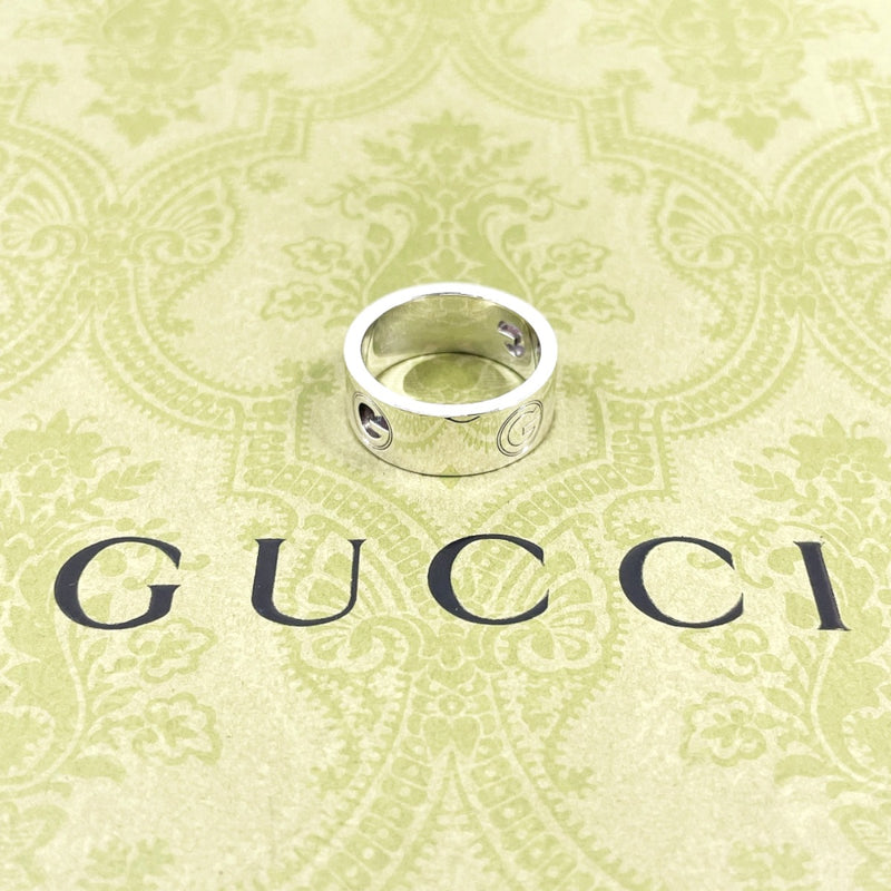 GUCCI Ring Logo Cutout Silver925 #US 7 Silver unisex Second hand