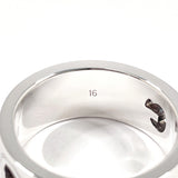 GUCCI Ring Logo Cutout Sterling Silver 925 US Size 7.25 unisex Accessory