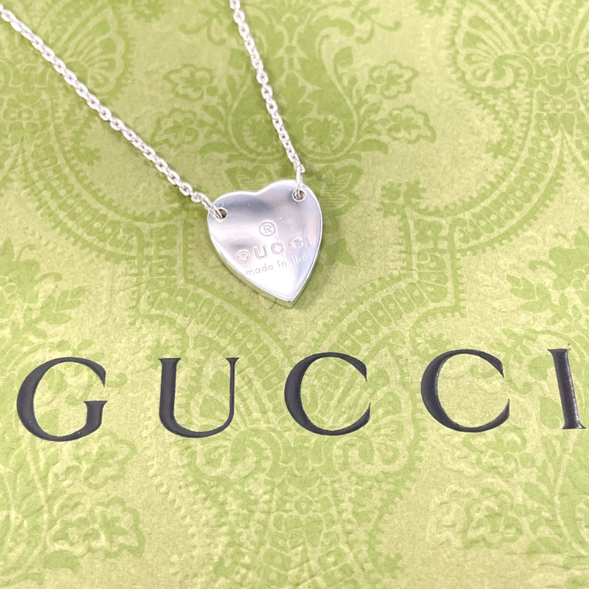 GUCCI Necklace 223512 J8400 8106 Trademark Heart Silver925 Silver