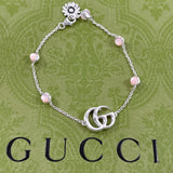 GUCCI bracelet 527393 Double G Silver925/Mother of pearl Silver Silver Women Second hand