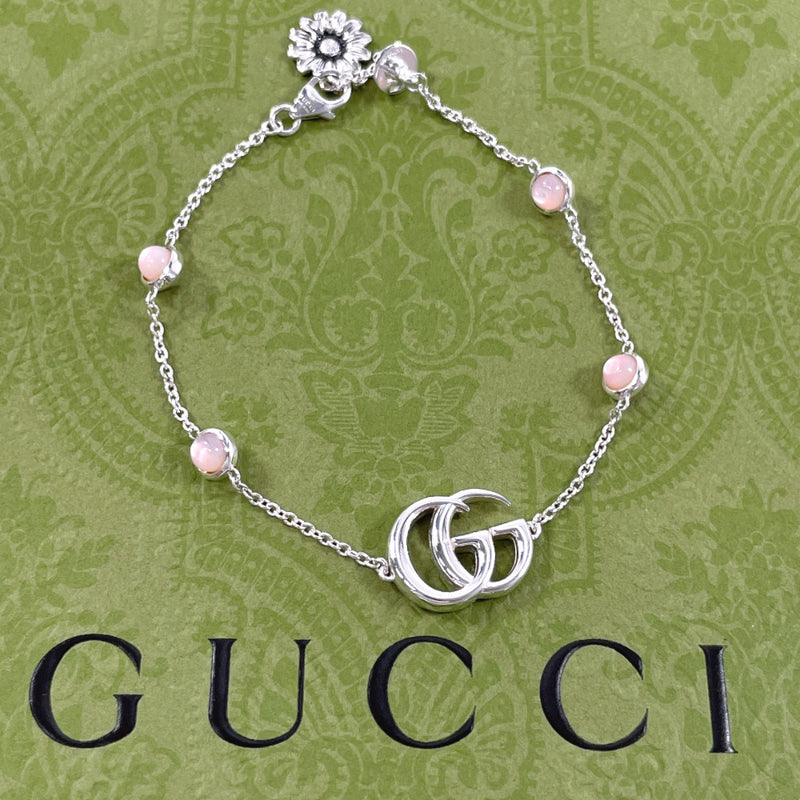 GUCCI bracelet 527393 Double G Silver925/Mother of pearl Silver Silver Women Second hand