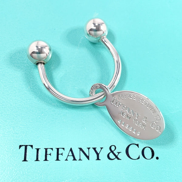 TIFFANY&Co. key ring Oval Tag Screwball Keyring Return to Silver925 Silver unisex Second hand