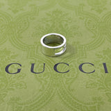 GUCCI Ring Branded Cutout G Sterling Silver 925 US Size 4.75 Women Accessory