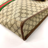 GUCCI Tote Bag Old Gucci Sherry line GG Supreme Canvas/leather Brown unisex Second hand