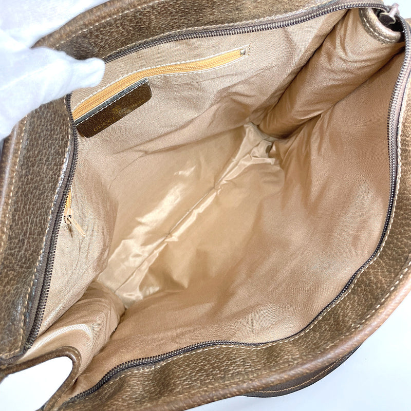 GUCCI Tote Bag Old Gucci Sherry line GG Supreme Canvas/leather Brown unisex Second hand