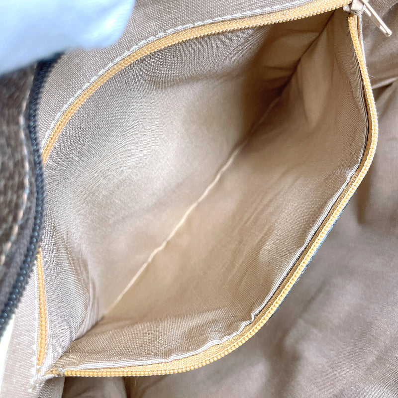 GUCCI Tote Bag Old Gucci Sherry line GG Supreme Canvas/leather Brown unisex Second hand