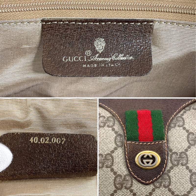 GUCCI Handbag 40.02.007 Mini Boston Sherry Line Old Gucci GG Supreme Canvas/leather Brown unisex Second hand