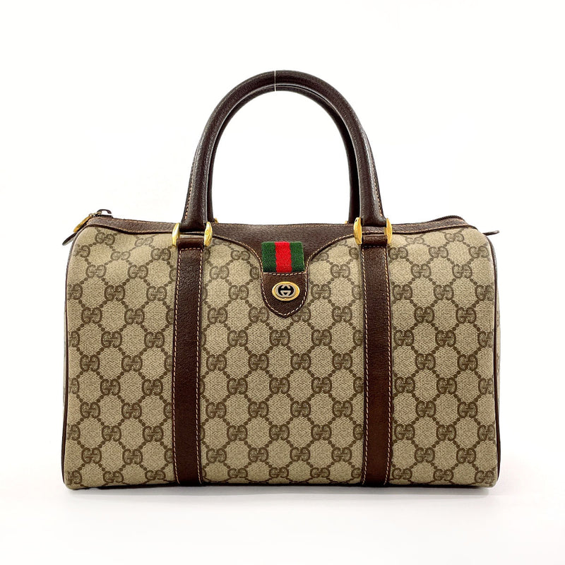 GUCCI Handbag 40.02.007 Mini Boston Sherry Line Old Gucci GG Supreme Canvas/leather Brown unisex Second hand